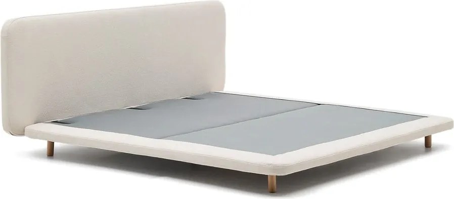 Bézs kárpitozott franciaágy 180x200 cm Odum – Kave Home