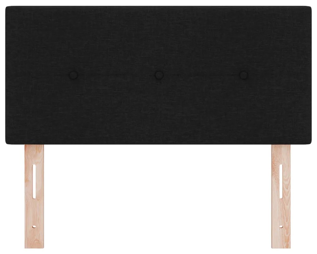 LED Fővállfa Gombos Párnázott Fekete 90 cm Szövet