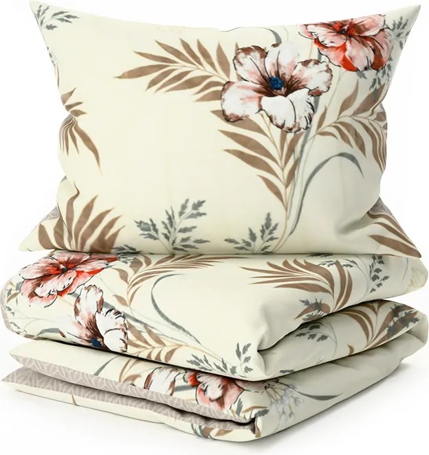 Kétoldalas ágynemű DUO SENSE SANDORA krémszínű + Párnahuzat 40x50 cm INGYENESEN Ágyneműhuzat mérete: 70 x 90 cm | 140 x 200 cm