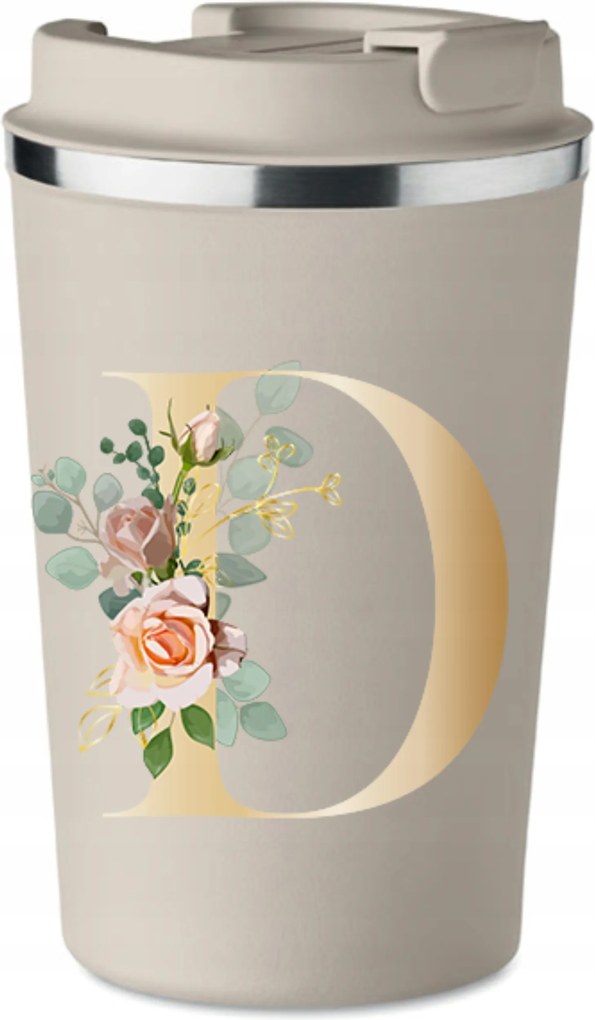 Prémium thermo bögre bézs D betűvel Darek Daria Dorottya KT_146_b