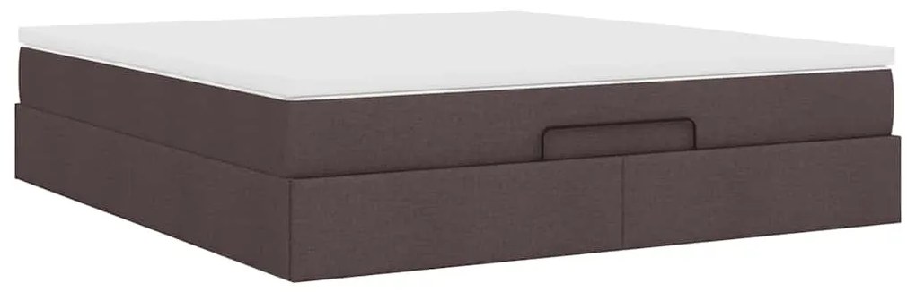 Oszmán ágykeret matraccal sötétbarna 160x200cm szövet