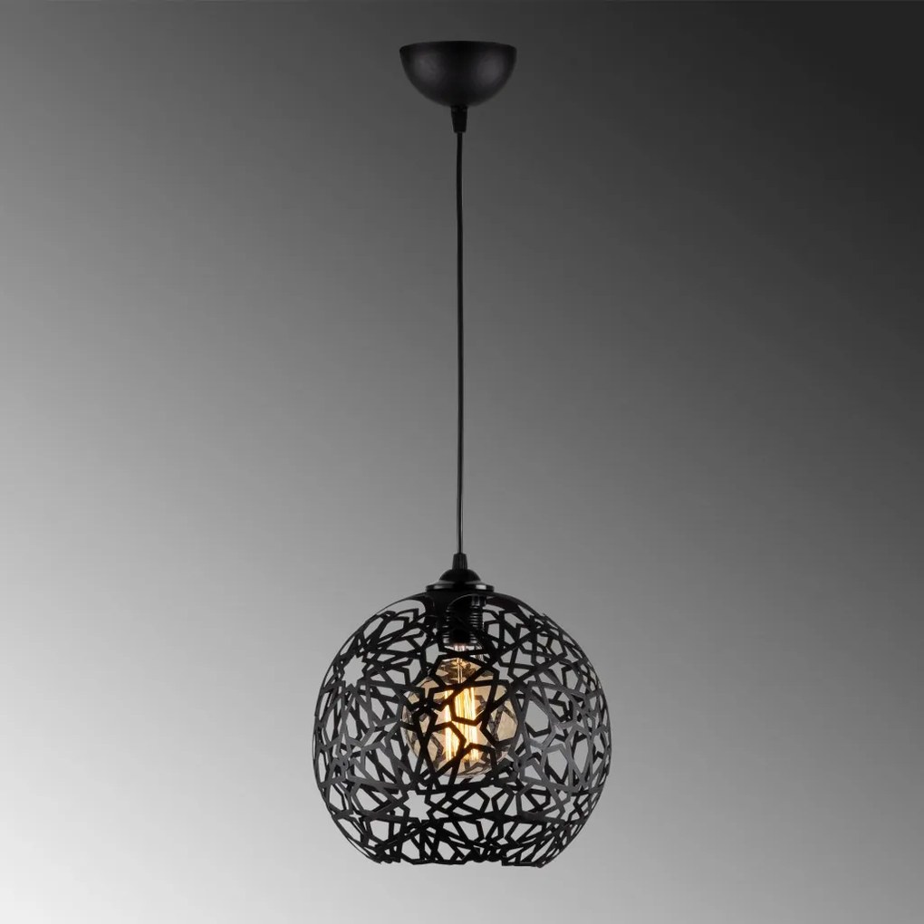 Fellini MR 785 fekete vas függőlámpa, Ø25 cm