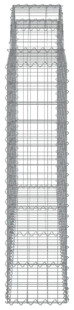 4 db íves horganyzott vas gabion kosár 200x30x120/140 cm