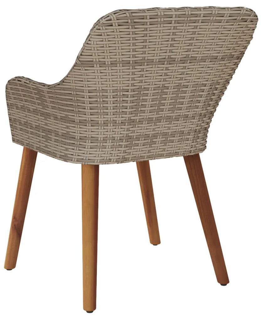 Kerti székek párnákkal 2 db Fekete Polyrattan