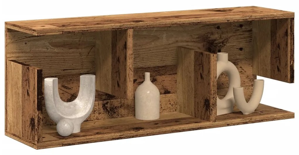 antik fa színű szerelt fa faliszekrény 80 x 20 x 30 cm