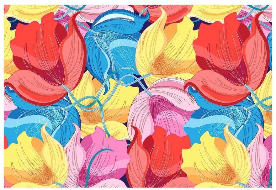 Fotótapéta színes virágok 104x70 cm