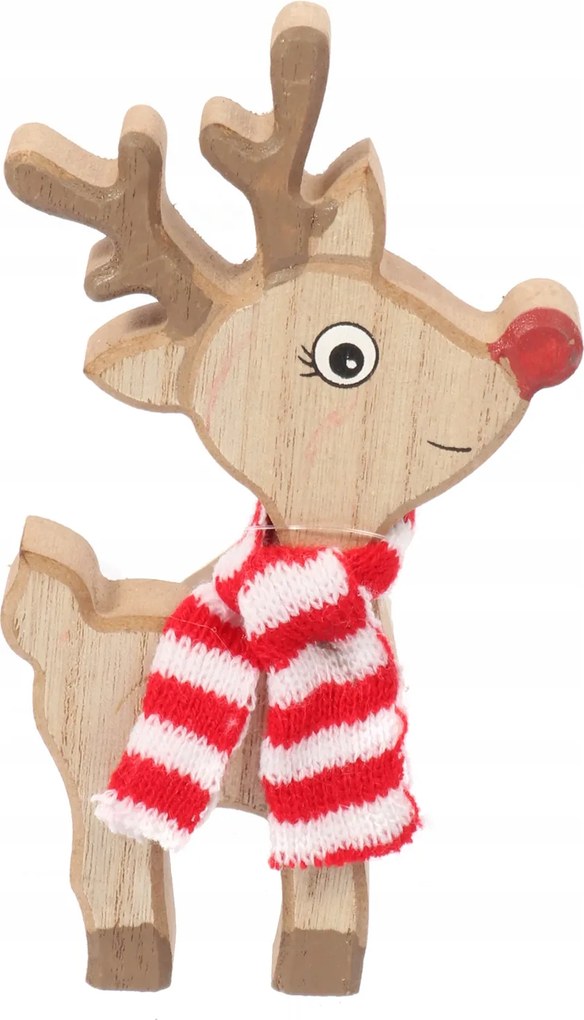Rénszarvas Figura Fa 15cm dekoráció