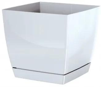 Coubi Square virágtartó tálcával, fehér, 18 x 18 x 16,5 cm