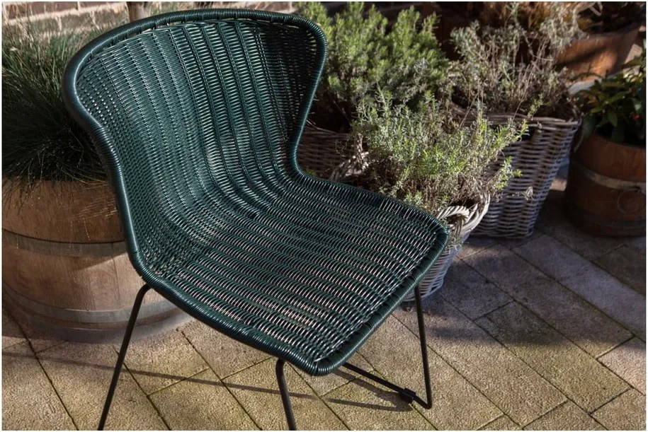 Fekete műrattan kerti szék szett 2 db-os Wings – WOOOD