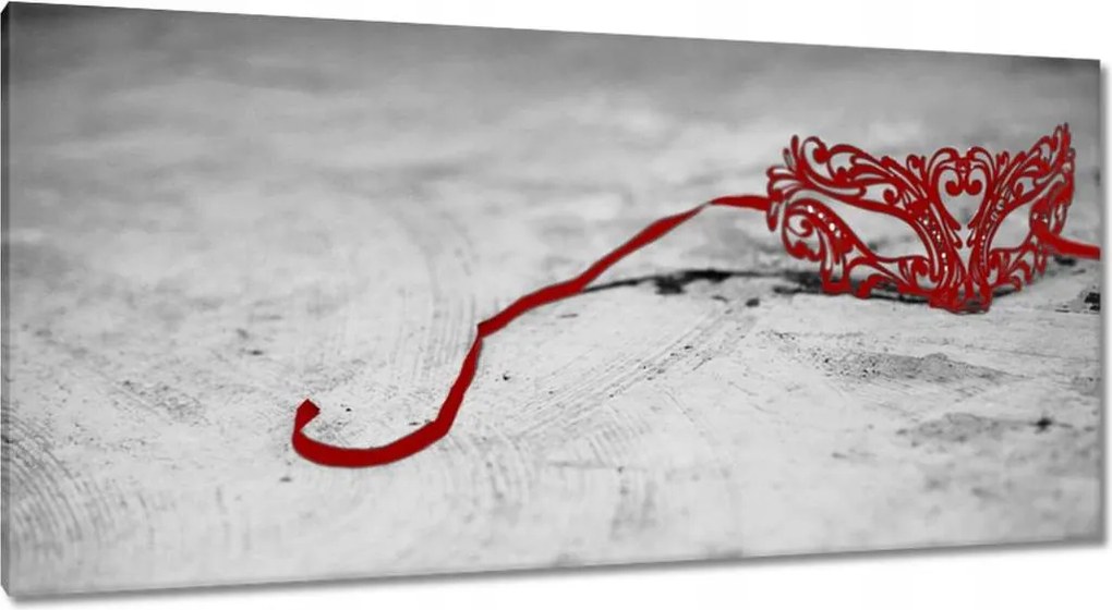 Vászonkép 115x55 Vörös velencei maszk