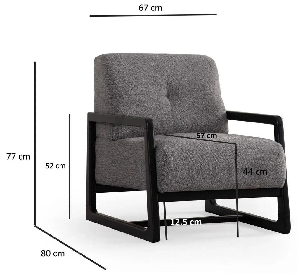Fotel Atonetta (világosszürke + fekete). 1106477