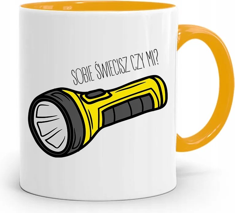 Sárga Apák Napi Bögre Apáknak Világítasz? fényképes nyomtatással