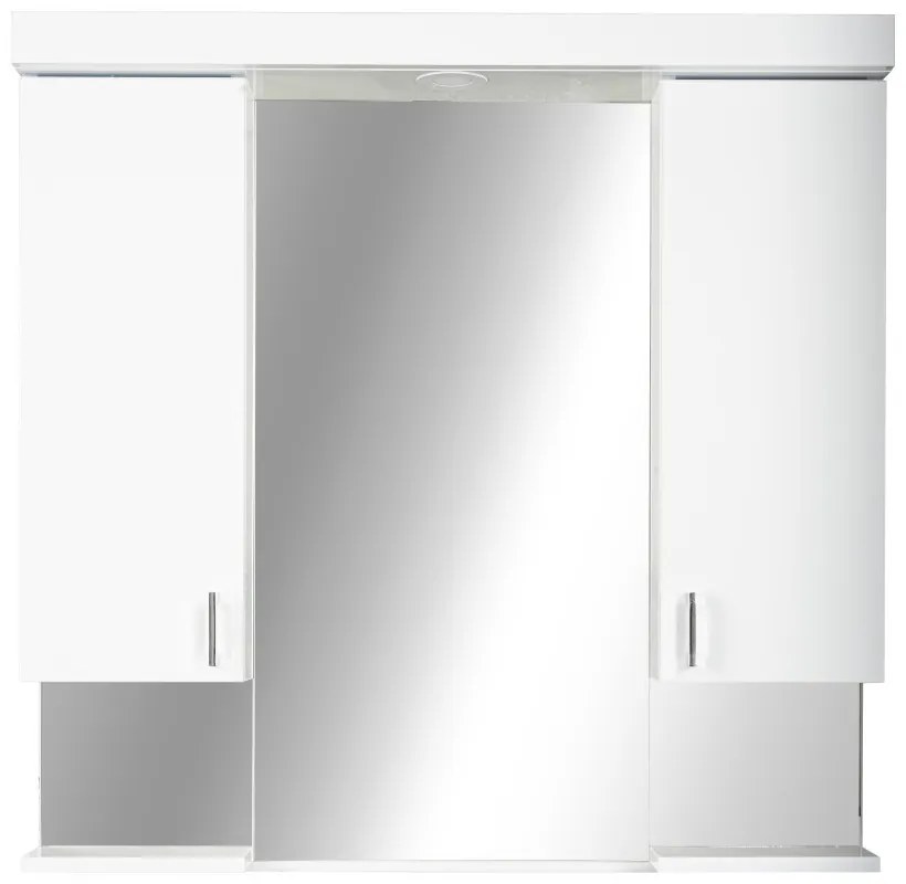 Viva STYLE Tükrös fürdőszobai szekrény LED világítással - DUPLA szekrénnyel - 85 x 97 x 17 cm