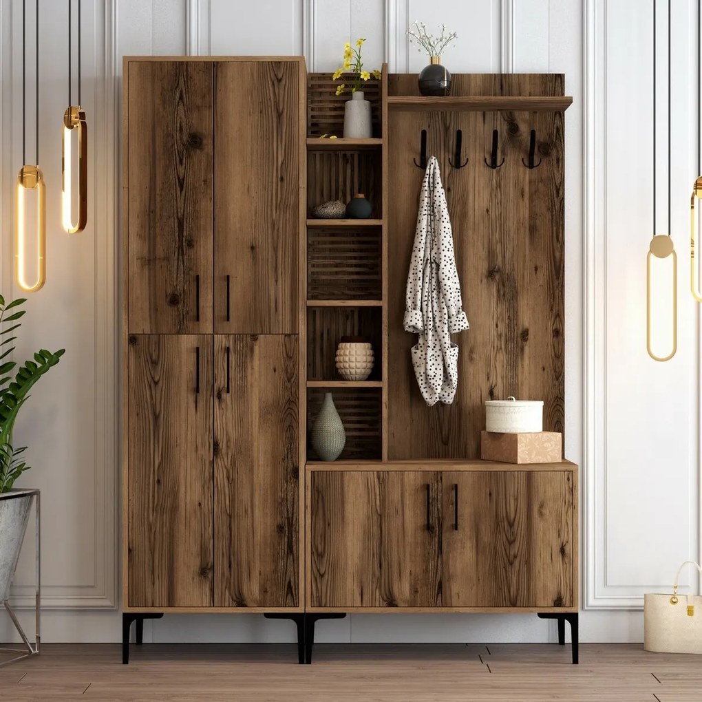 Függesztő akasztó, cipőpolc, polcok és szekrényViyana Walnut