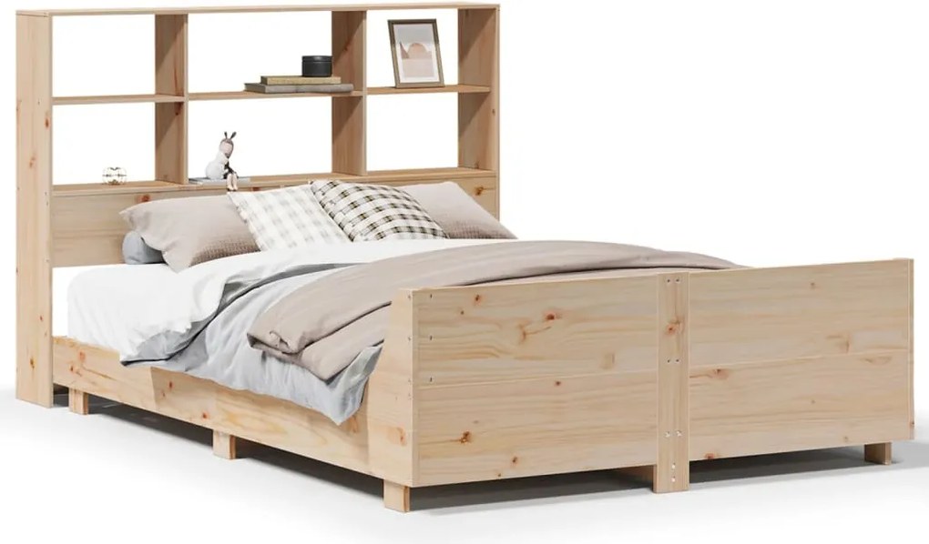 vidaXL tömör fenyőfa ágy matrac nélkül 150x200 cm