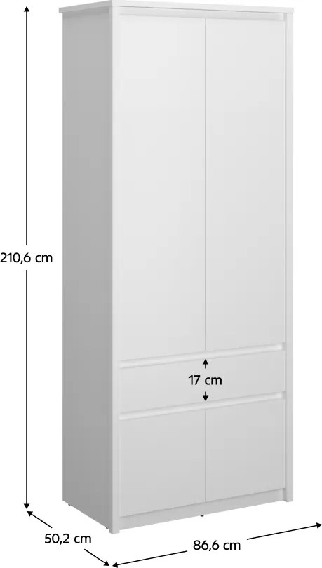 Szekrény 4D1S, fehér, ERODIN