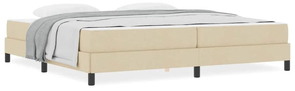 Boxrugós ágy matracmal Krém 200 x 200 cm szövet