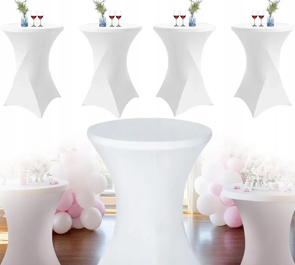 Asztalhuzat Abrosz Rugalmas Bankett Vendéglátó 110X80 Fehér