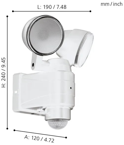 Eglo 98194 - LED Kültéri lámpa érzékelővel CASABAS 2xLED/4W/4xLR14 IP44