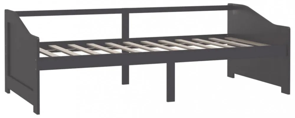 sötétszürke 3 személyes tömör fenyőfa kanapéágy 90 x 200 cm