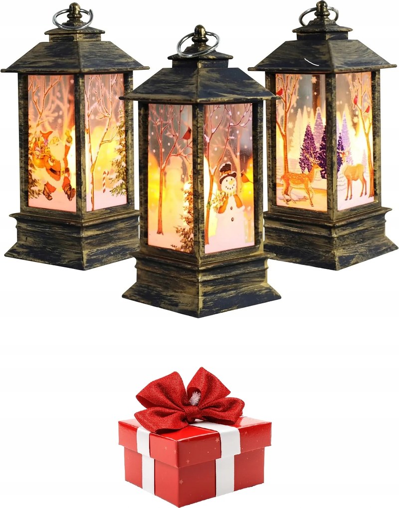 1 db Adventi lampion Karácsonyi Led Karácsonyi Lámpás