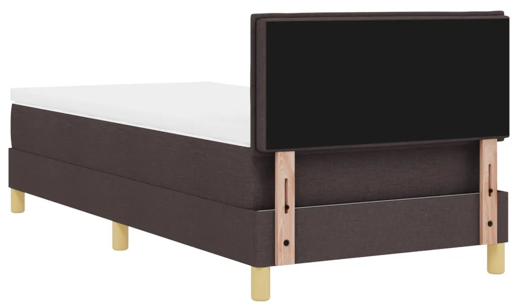 Box Spring Ágy Matraccal & LED Sötétbarna 80x200 cm Textil