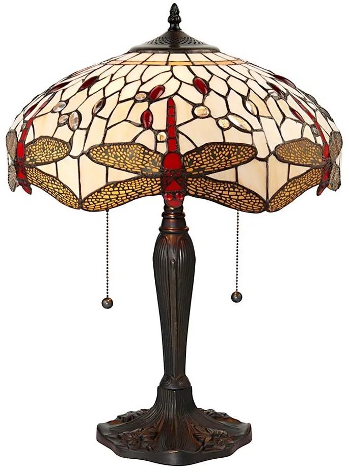 Endon 64085 - Tiffany DRAGONFLY asztali lámpa 2xE27/60W/230V Ø 41 cm