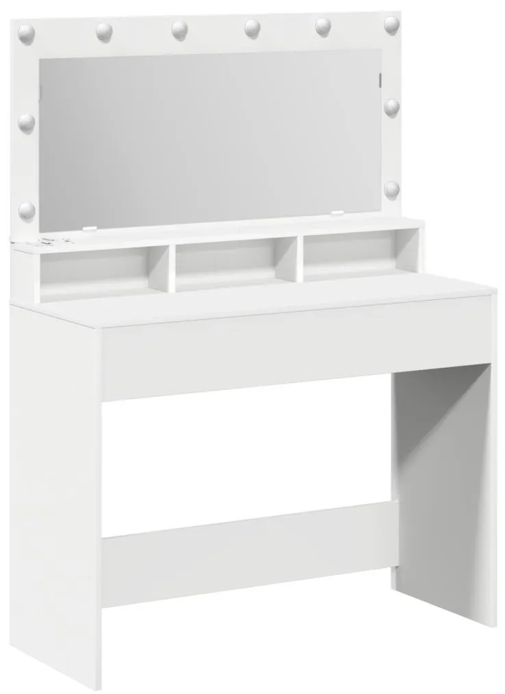Fehér Sminktükör LED Világítással - 100x41x135 cm