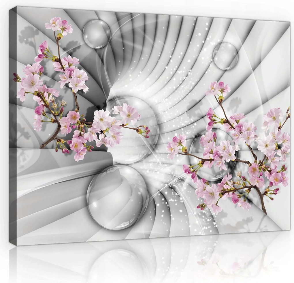 Vászonkép 80x60 Geometrikus virágzó sakura Digitális művészet a dolgozószobába