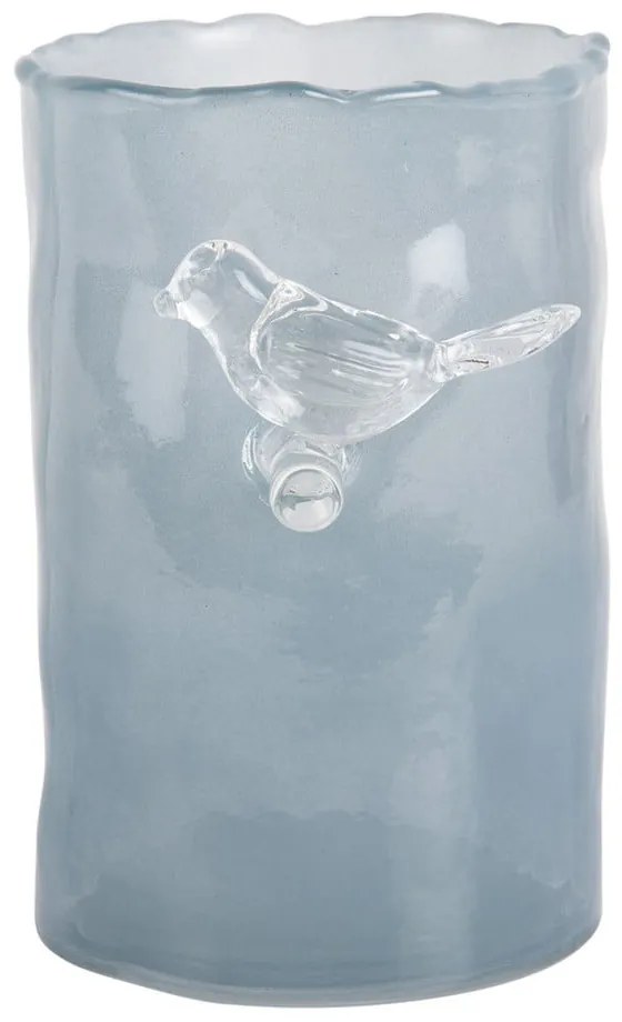 Kék üveg váza (magasság 15 cm) Bird On Branch – PT LIVING