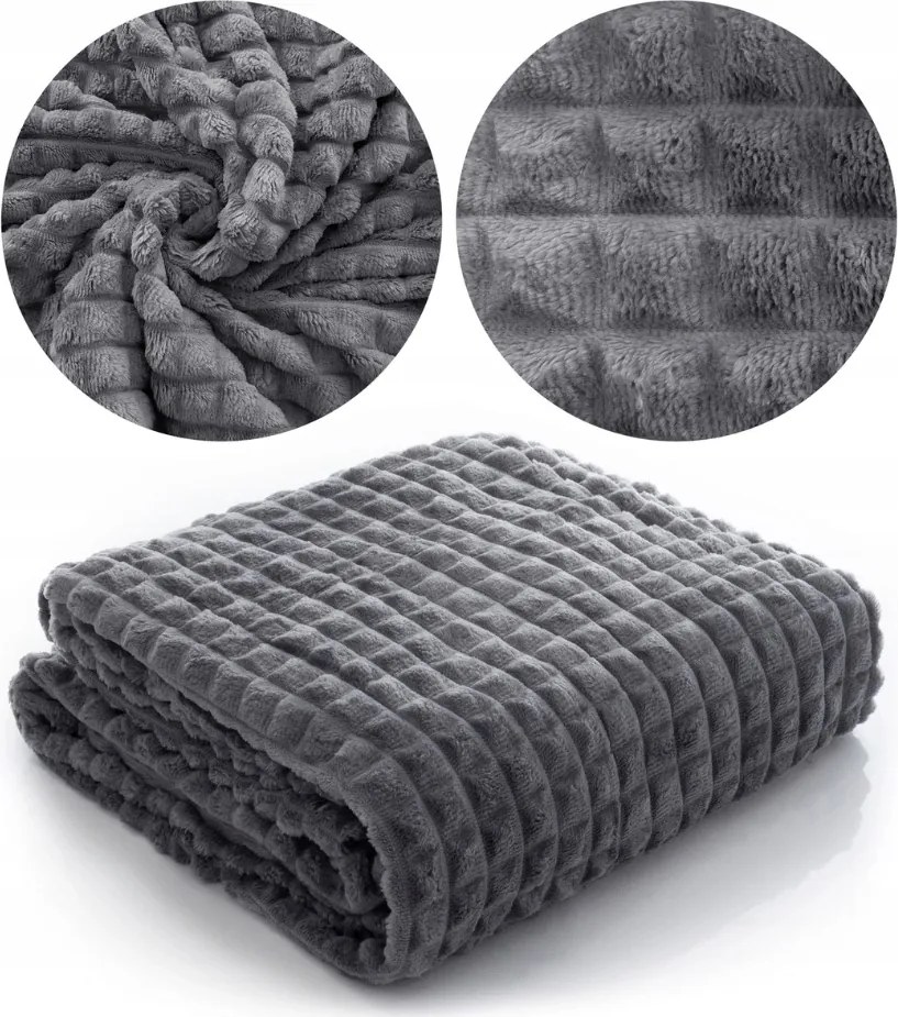 Szürke Polár Takaró Ágytakaró Puha Fotel Kanapé 140x200cm