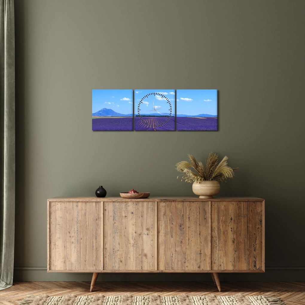 Kép - Levendula mező (órával) (90x30 cm)