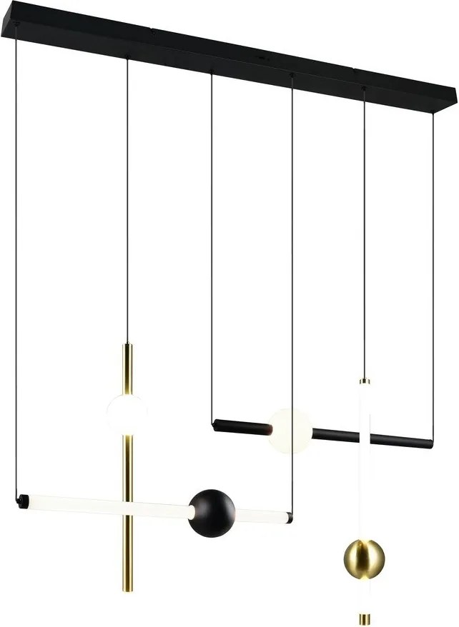 Fekete-aranyszínű LED dimmelhető függőlámpa Melita – Trio