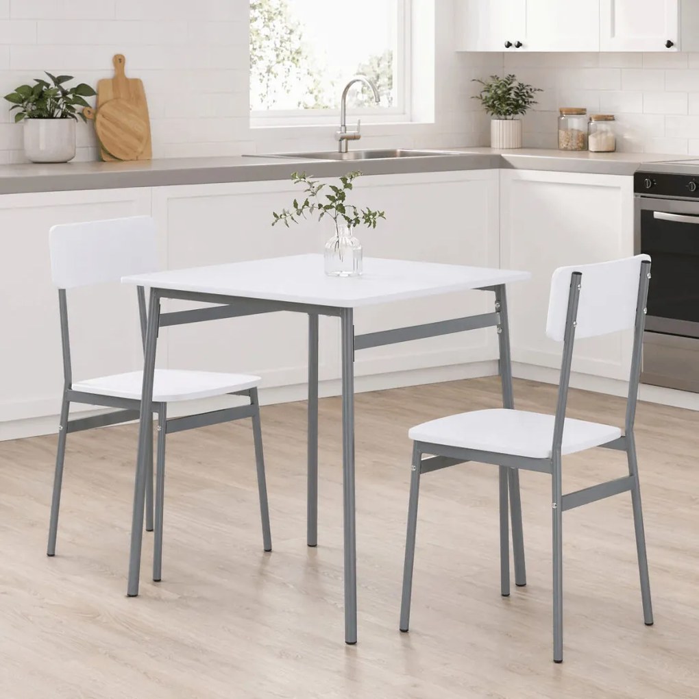 2 személyes étkezőgarnitúra 70x70x76 cm – MDF asztal és 2 szék WT