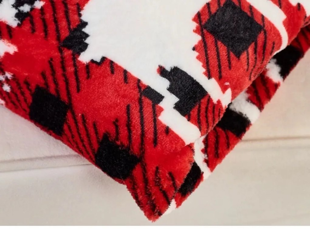 Karácsonyi mikroplüss sherpa pléd NORDIC DEERS, piros Méret: 200 x 220 cm