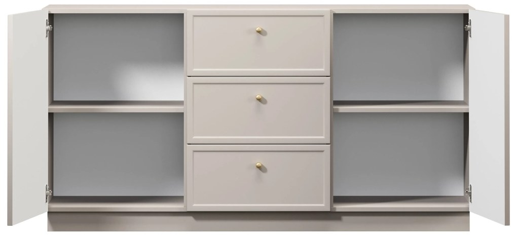 Lorini komód 150 cm - kasmír / arany fogantyúk