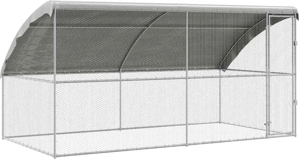 vidaXL Csirkeketrec 2 pcs Ezüst 400 x 200 x 198,5 cm Horganyzott acél