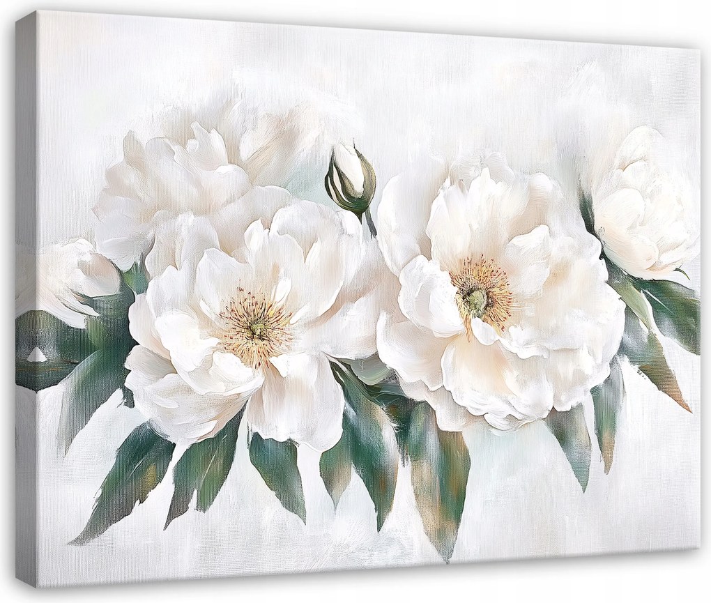 Vászonkép Virágok 3D Fehér Hálószoba Nappali Konyha 60x40