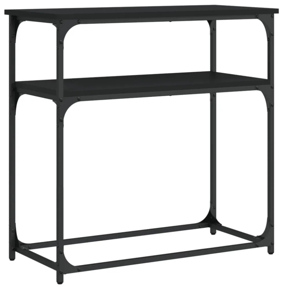 fekete szerelt fa tálalóasztal 75x35,5x75 cm