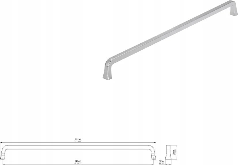 Bútorfogantyú Siro 2525-331ZN1 króm fényes
