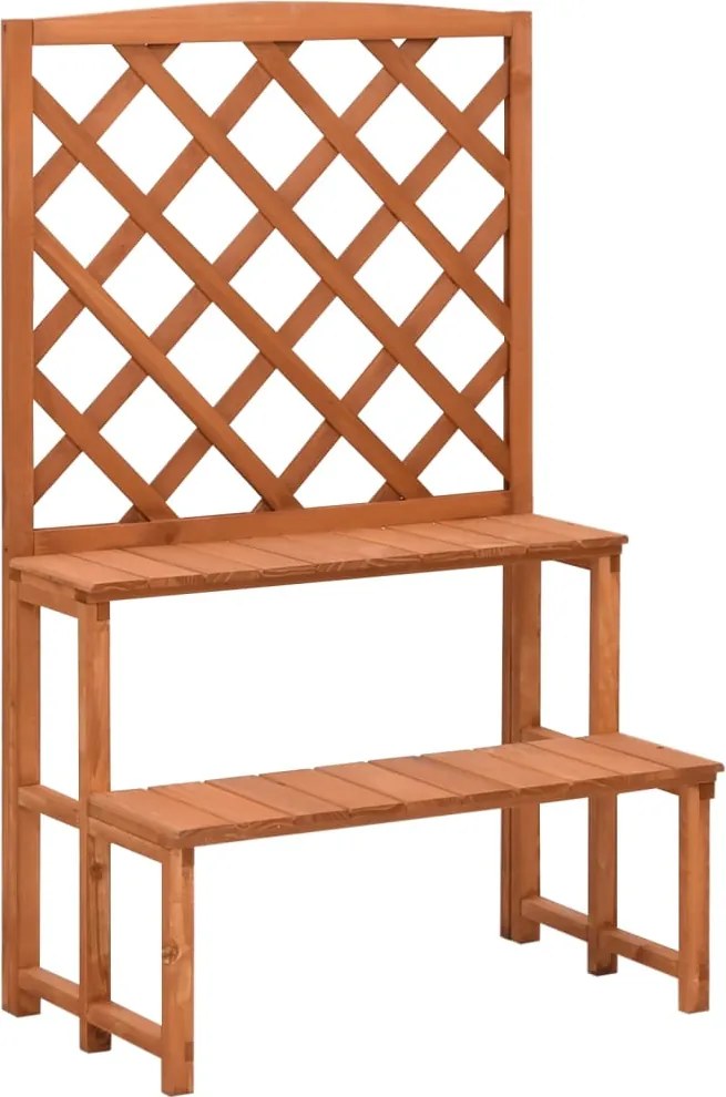vidaXL tömör fenyőfa rácsos virágtartó állvány 70 x 42 x 115 cm