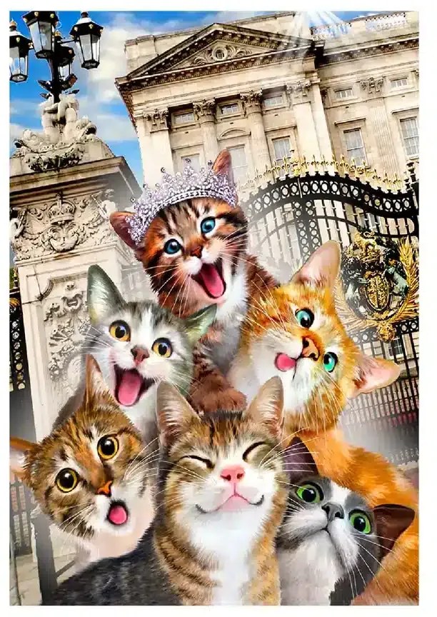 Kiscicák Londonban fa puzzle