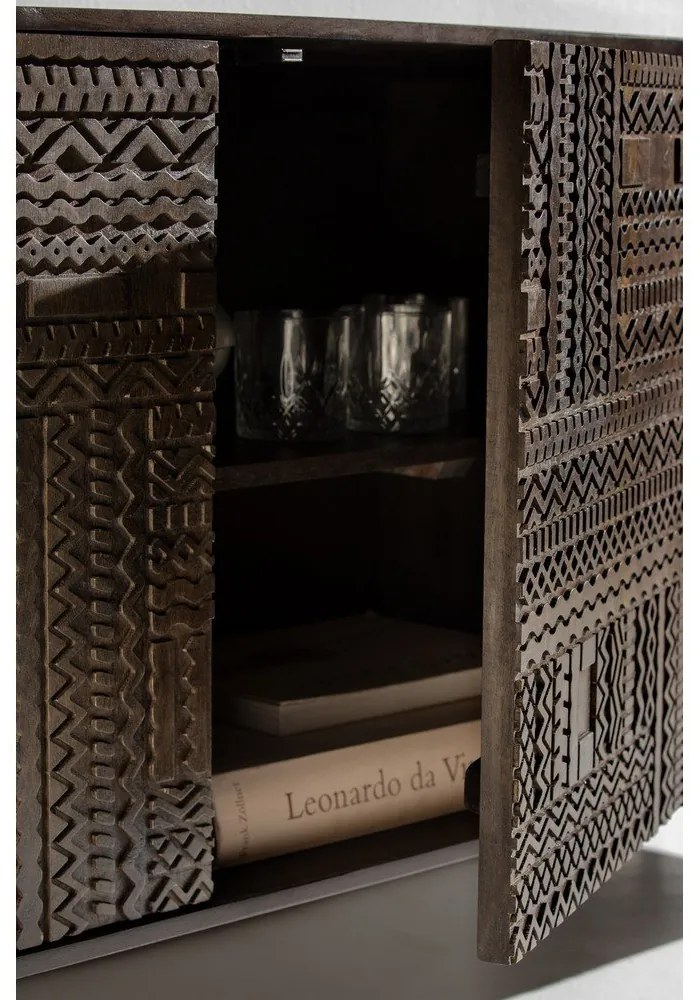 Sötétbarna mangófa TV-állvány 145x48x40 cm Kalai – MOME