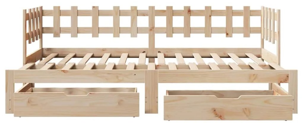 kihúzható heverő fiókokkal matrac nélkül 80 x 200 cm
