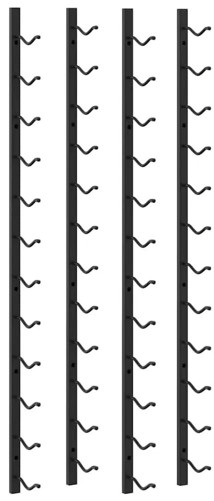 vidaXL 2 db fekete vas falra szerelhető bortartó állvány 24 palacknak