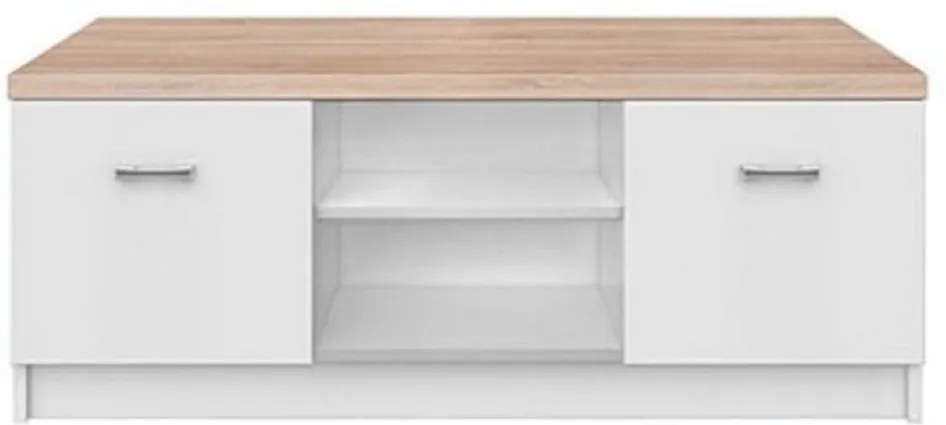 RTV asztal 2d, DTD laminált, fehér/tölgy sonoma, TOPTY TYP 15