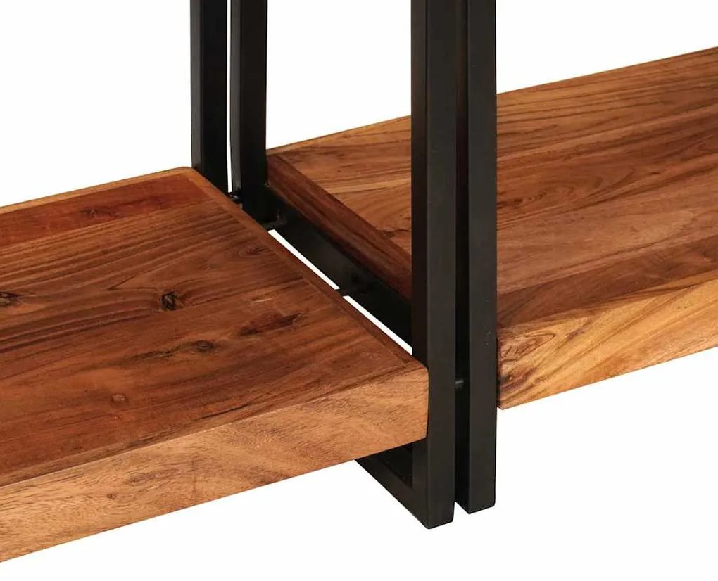 Konzolasztalok 2 pcs Barna 160 x 33 x 75 cm Tömör Akáciafa