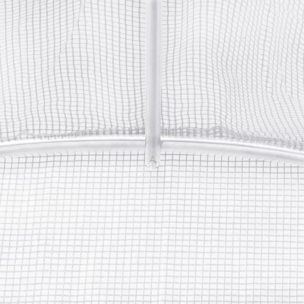 fehér acélvázas melegház 96 m² 24 x 4 x 2 m