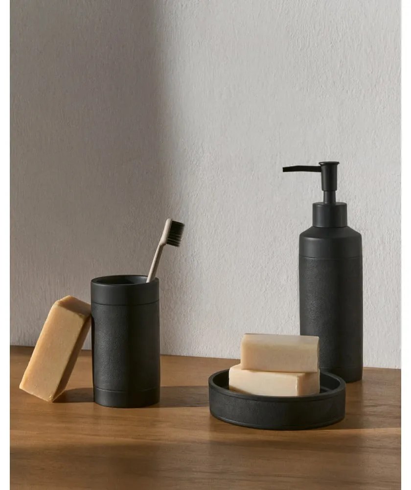 Fekete poligyanta fogkefetartó pohár Sisel – Kave Home