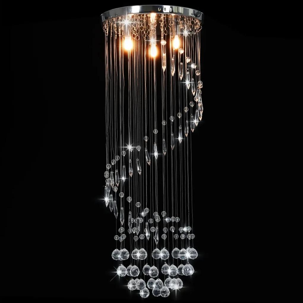 vidaXL ezüstszínű spirálos mennyezeti lámpa kristálygyöngyökkel G9